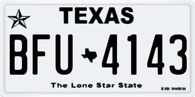 TX license plate BFU4143