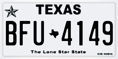 TX license plate BFU4149