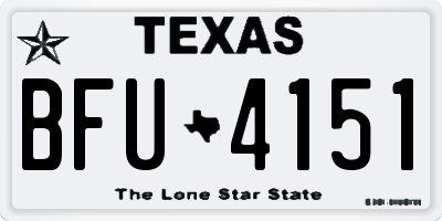 TX license plate BFU4151