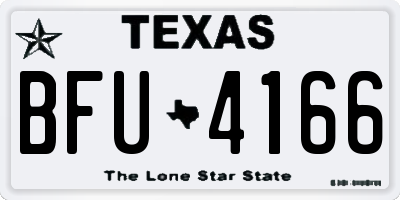 TX license plate BFU4166