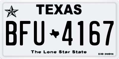 TX license plate BFU4167