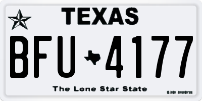 TX license plate BFU4177