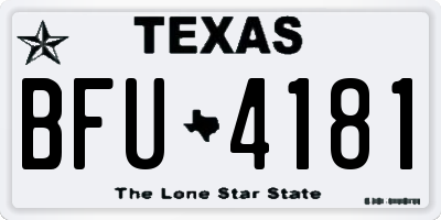 TX license plate BFU4181