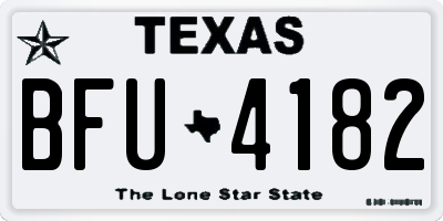 TX license plate BFU4182
