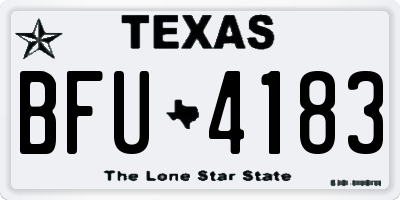 TX license plate BFU4183