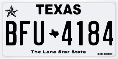 TX license plate BFU4184