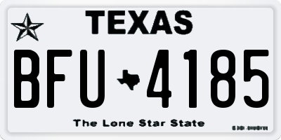 TX license plate BFU4185