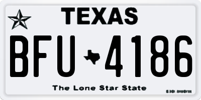 TX license plate BFU4186