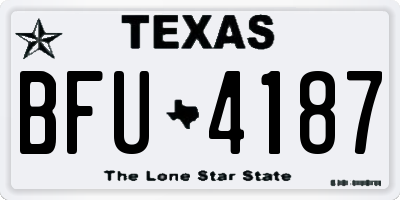 TX license plate BFU4187