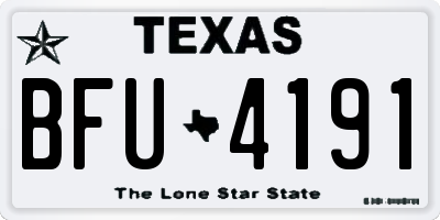TX license plate BFU4191
