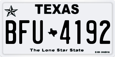 TX license plate BFU4192