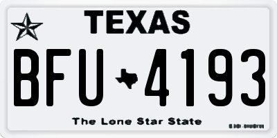TX license plate BFU4193