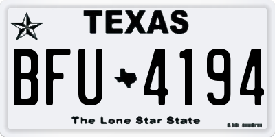 TX license plate BFU4194