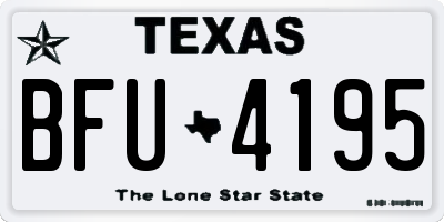 TX license plate BFU4195