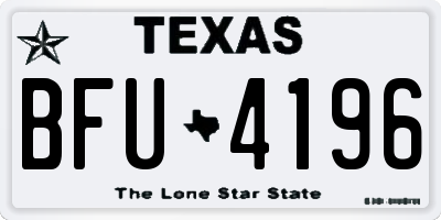 TX license plate BFU4196