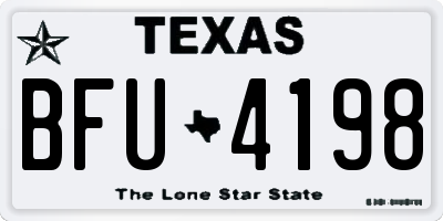 TX license plate BFU4198
