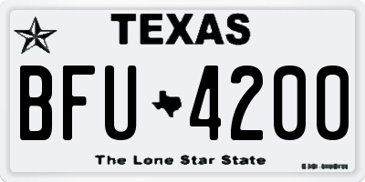 TX license plate BFU4200