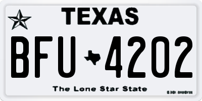 TX license plate BFU4202