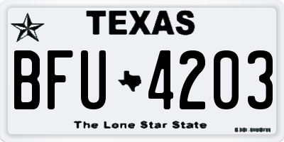 TX license plate BFU4203