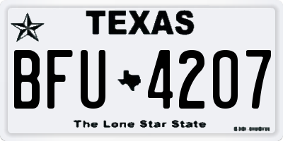 TX license plate BFU4207