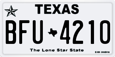 TX license plate BFU4210