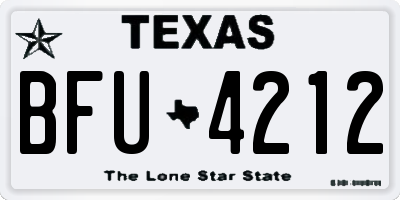 TX license plate BFU4212