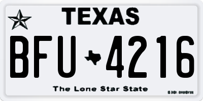 TX license plate BFU4216