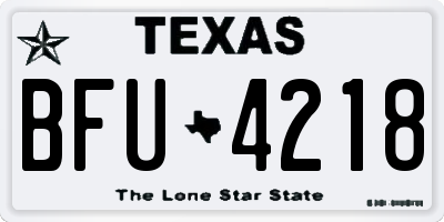 TX license plate BFU4218