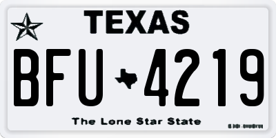 TX license plate BFU4219