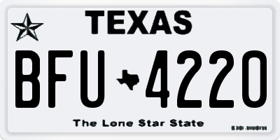 TX license plate BFU4220