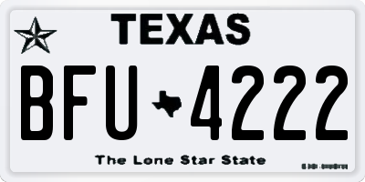 TX license plate BFU4222