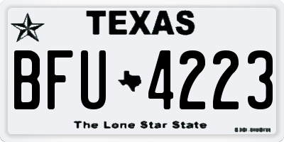 TX license plate BFU4223