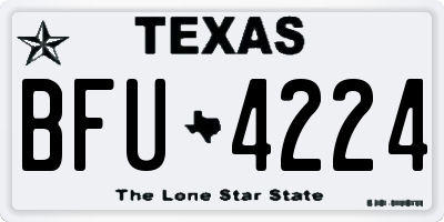 TX license plate BFU4224