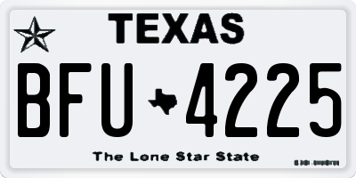 TX license plate BFU4225