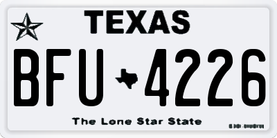 TX license plate BFU4226