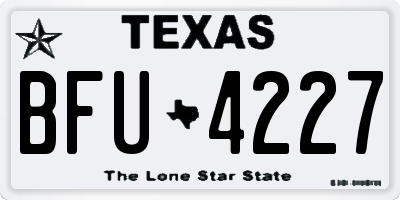 TX license plate BFU4227