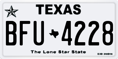 TX license plate BFU4228