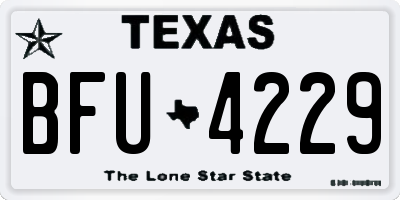 TX license plate BFU4229