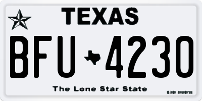 TX license plate BFU4230