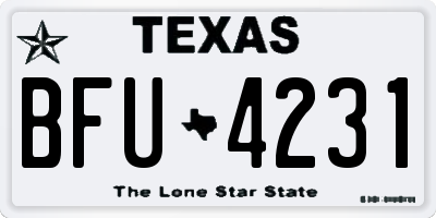 TX license plate BFU4231