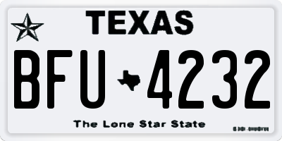 TX license plate BFU4232