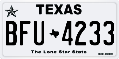 TX license plate BFU4233