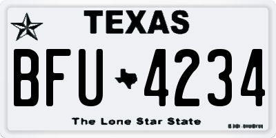TX license plate BFU4234