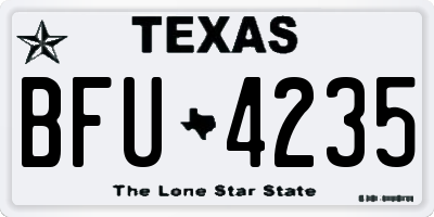 TX license plate BFU4235