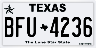 TX license plate BFU4236
