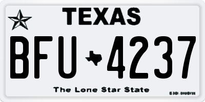 TX license plate BFU4237