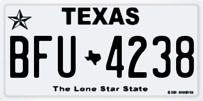 TX license plate BFU4238