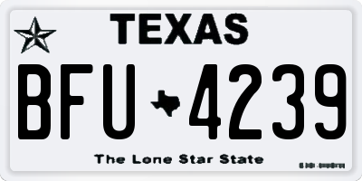 TX license plate BFU4239