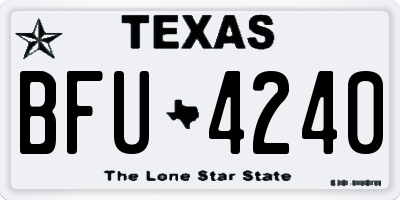 TX license plate BFU4240