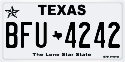 TX license plate BFU4242